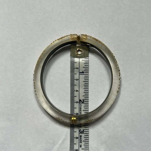 Alexis Bittar Yellow Lucite Crystal Dust Hinged Bracelet - Picture 6 of 6